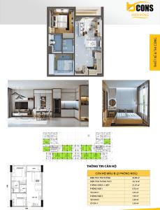 Layout Bcons Miền Đông Căn hộ Bcons Miền Đông tầng cao, nội thất cơ bản mới.