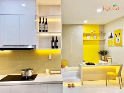 bếp căn hộ Ricca Căn hộ Ricca nội thất cơ bản, thiết kế hiện đại, ban công thoáng mát.