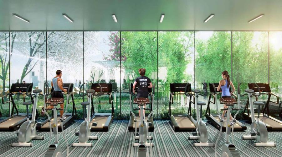 Tiện ích phòng tập gym Saigon Intela, Bình Chánh Căn hộ Saigon Intela view thành phố, nội thất cơ bản.