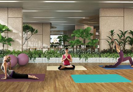 Tiện ích phòng tập yoga Opal Boulevard Căn hộ Opal Boulevard tầng trung hướng Đông Nam thoáng mát.