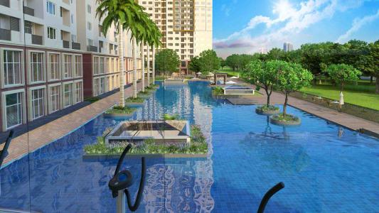 Hồ bơi nội khu Căn hộ The Park Residence tầng thấp, sân vườn thoáng mát.