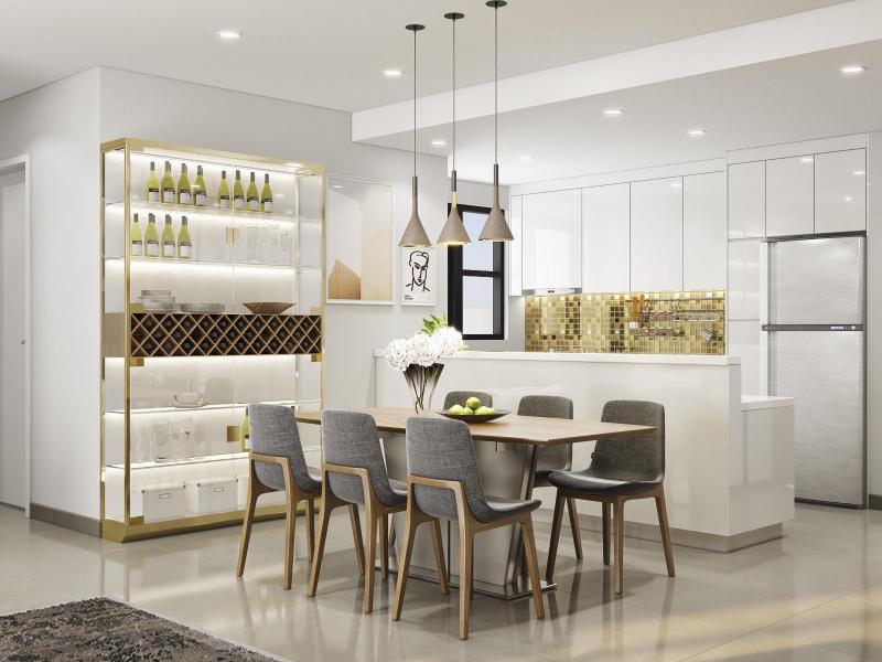 Căn hộ Riviera Point tầng cao, đón view sông mát mẻ.