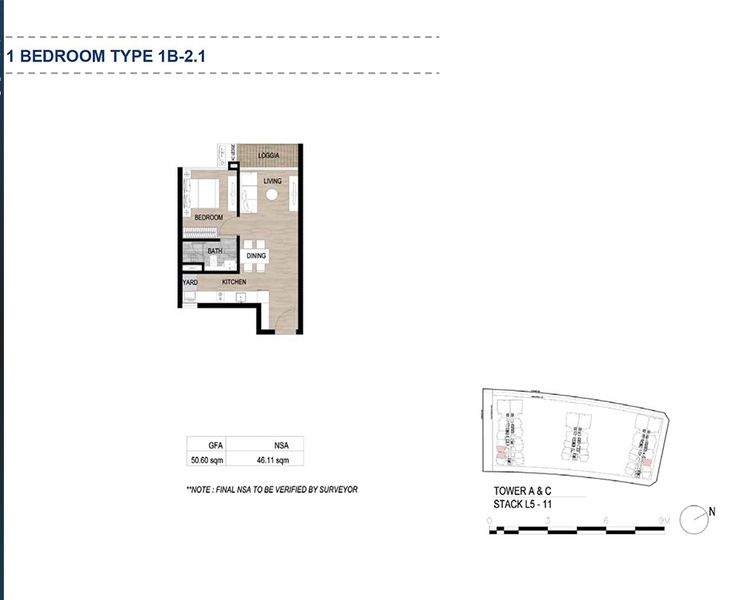 Căn hộ có 1 phòng ngủ The Metropole Thủ Thiêm, bàn giao nội thất cơ bản.