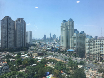 View căn Officetel Vinhomes Central Park, Quận Bình Thạnh Officetel Vinhomes Central Park tầng 12 có 1 phòng ngủ, đầy đủ nội thất.