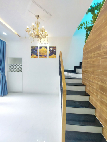 Nhà phố Quận Bình Thạnh Nhà phố thiết kế 1 trệt, 1 lầu đúc kỹ lưỡng, khu nhà lâu cao tầng xung quanh.