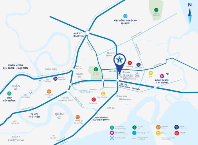 Safira Khang Điền - Bản đồ vị trí dự án SaFira