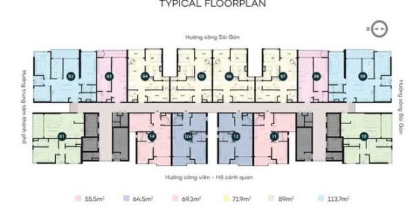 Layout Sky An Gia, Quận 7 Căn hộ Sky 89 An Gia tầng cao, ban công đón gió thoáng mát.