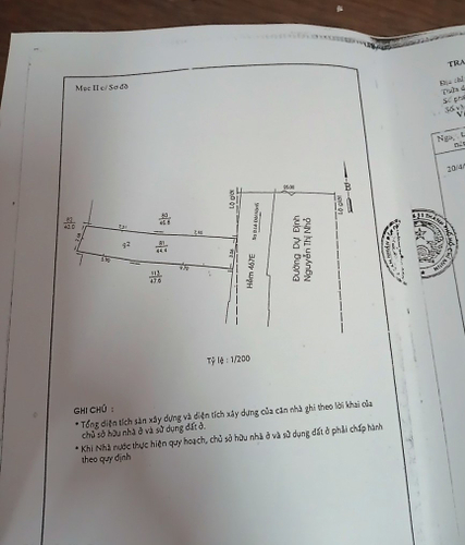 Bản vẽ nhà phố Quận 11 Nhà cấp 4 đường Lê Đại Thành, diện tích 44.4m2 không có nội thất.
