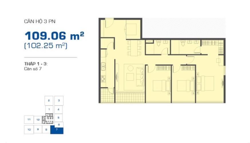 Layout căn hộ The Sun Avenue Bán Căn hộ The Sun Avenue đầy đủ nội thất, cửa hướng Đông Bắc