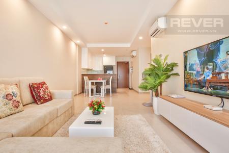 Phòng Khách Căn hộ The Gold View hướng ban công đông nam nội thất cơ bản diện tích 85.3m²