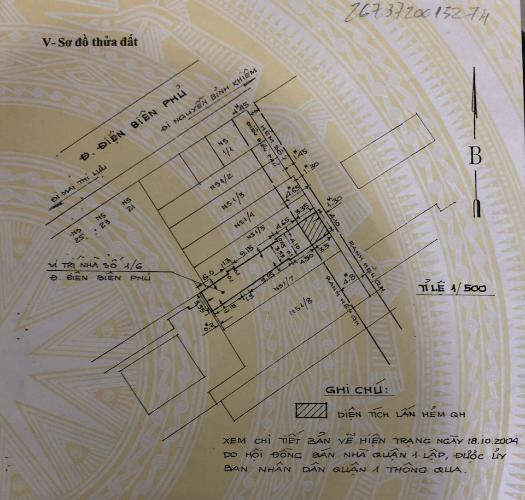 Mặt bằng nhà phố quận 1 Bán nhà phố quận 1, dân cư sầm uất, ngay chân cầu Điện Biên Phủ.