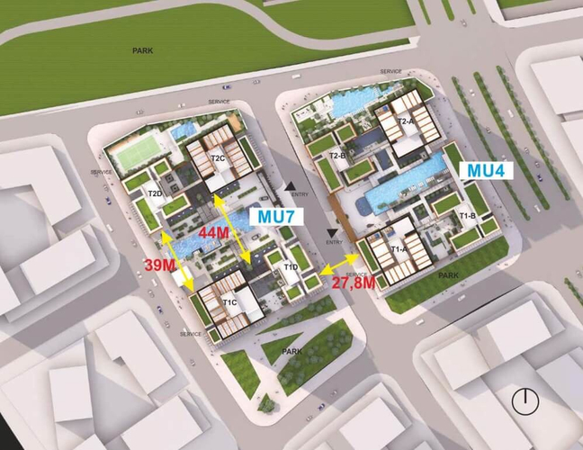 Mặt bằng căn hộ Empire City, Quận 2 Căn hộ Empire City tầng 28 view đón gió thoáng mát, đầy đủ nội thất.