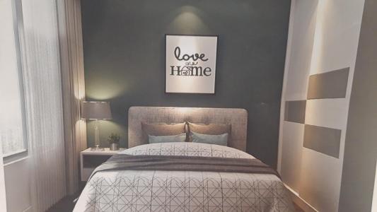 Phòng ngủ căn hộ The Tresor, Quận 4 Căn hộ The Tresor đầy đủ nội thất hiện đại, view tầng cao đón gió.