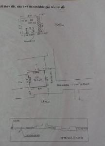 bản vẽ nhà phố Quận 4 Nhà có 2 mặt tiền hẻm rộng 3m đường Tôn Thất Thuyết, cửa hướng Đông Nam.