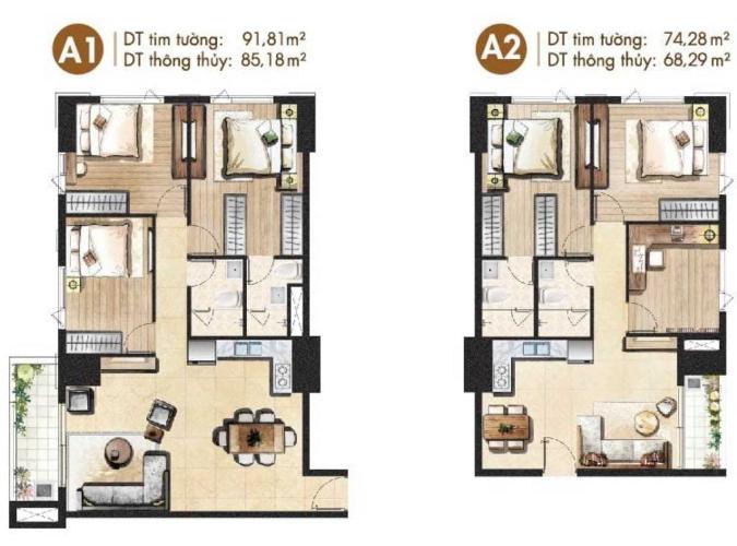 Layout Căn hộ Paris Hoàng Kim  Căn hộ Paris Hoàng Kim có 3 phòng ngủ, bàn giao nội thất cơ bản.