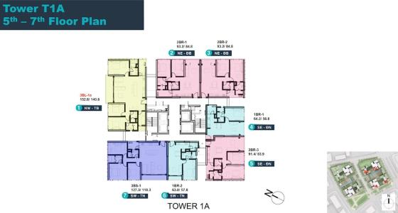 Layout căn hộ Empire City, Quận 2 Căn hộ Empire CIty tầng 7 đón gió thoáng mát, đầy đủ nội thất hiện đại.