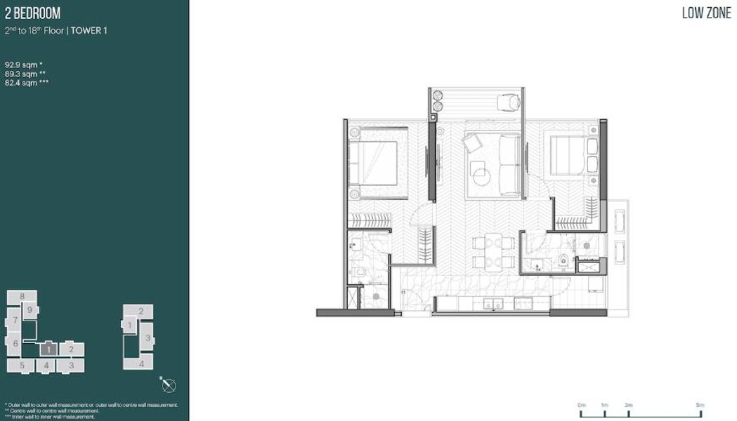 Căn hộ Empire City tầng 6 nội thất cơ bản, tiện ích đầy đủ.