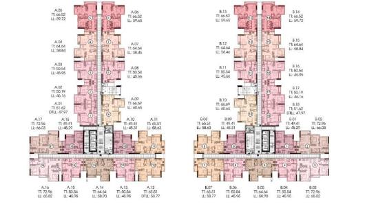 Layout Conic Riverside, Quận 8 Căn hộ Conic Riverside tầng thấp, view sông thoáng mát.