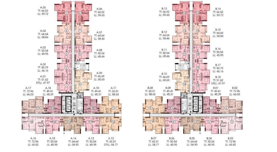 Layout Conic Riverside, Quận 8 Căn hộ Conic Riverside tầng thấp, view sông thoáng mát.