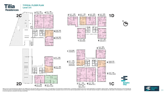 Mặt bằng chung căn hộ Empire City, Quận 2 Căn hộ Empire City nội thất cơ bản diện tích 100.2m²