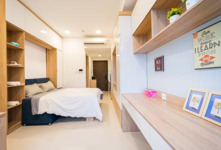 Phòng ngủ căn hộ RIVERGATE RESIDENCE Cho thuê căn hộ RiverGate Residence 1PN, tháp B, diện tích 26m2, đầy đủ nội thất