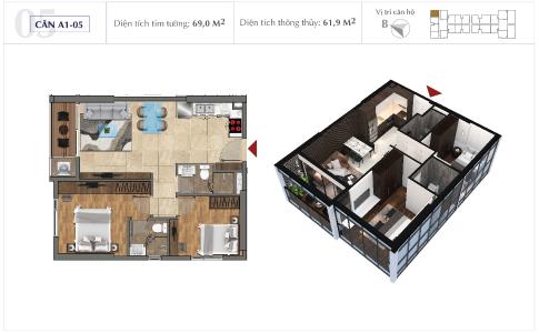 Bản vẽ căn hộ Sunshine City Sài Gòn Bán căn hộ Sunshine City Sài Gòn thuộc tầng trung, diện tích 69m2, thiết kế hiện đại.