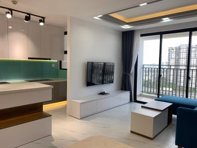 Phòng khách căn hộ Riviera Point, Quận 7 Căn hộ tầng 8 Riviera Point cửa hướng Tây Bắc, view thoáng mát.