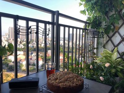 ban công hướng view Căn hộ The Sun Avenue  Căn hộ The Sun Avenue 3 phòng ngủ nội thất đầy đủ