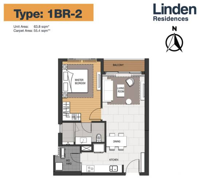 Căn hộ Empire City tầng 23 thiết kế 1 phòng ngủ, nội thất cơ bản.