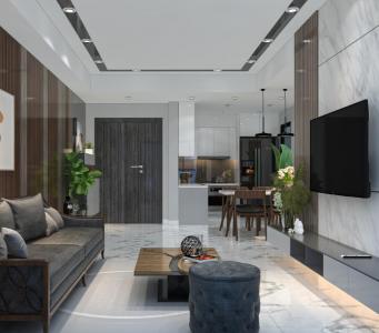 phòng khách căn hộ midtown Căn hộ Phú Mỹ Hưng Midtown tầng trung, nội thất sang trọng.