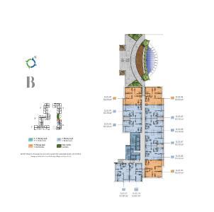 Layout Lovera Vista, Bình Chánh Căn hộ tầng trung Lovera Vista cửa hướng Tây, nội thất cơ bản.