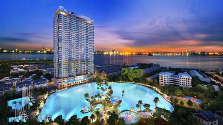 Building dự án Căn hộ River Panorama view nội khu và thành phố thoáng mát.