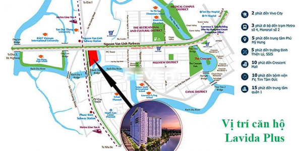 Căn hộ Lavida Plus, Quận 7 Căn hộ tầng 29 Lavida Plus diện tích 53.1m2, không gian rộng thoáng.