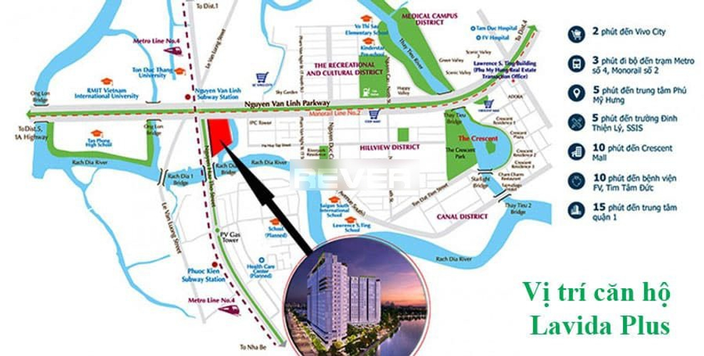 Căn hộ Lavida Plus, Quận 7 Căn hộ tầng 29 Lavida Plus diện tích 53.1m2, không gian rộng thoáng.