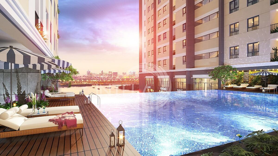 Tiện ích căn hộ Saigon Intela, Huyện Bình Chánh Căn hộ tầng 3 Saigon Intela diện tích 55m2, bàn giao đầy đủ nội thất.