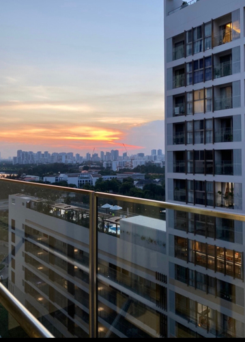 View căn hộ Phú Mỹ Hưng Midtown, Quận 7 Căn hộ Phú Mỹ Hưng Midtown tầng 11 thiết kế 2 phòng ngủ, đầy đủ nội thất.