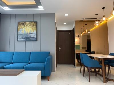 Phòng khách căn hộ Riviera Point, Quận 7 Căn hộ tầng 8 Riviera Point cửa hướng Tây Bắc, view thoáng mát.