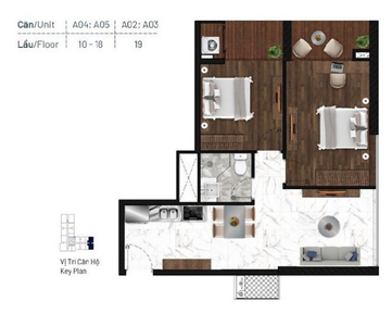 Layout căn hộ Sunshine Horizon, Quận 4 Căn hộ Sunshine Horizon tầng 11 nội thất cơ bản, tiện ích đầy đủ.