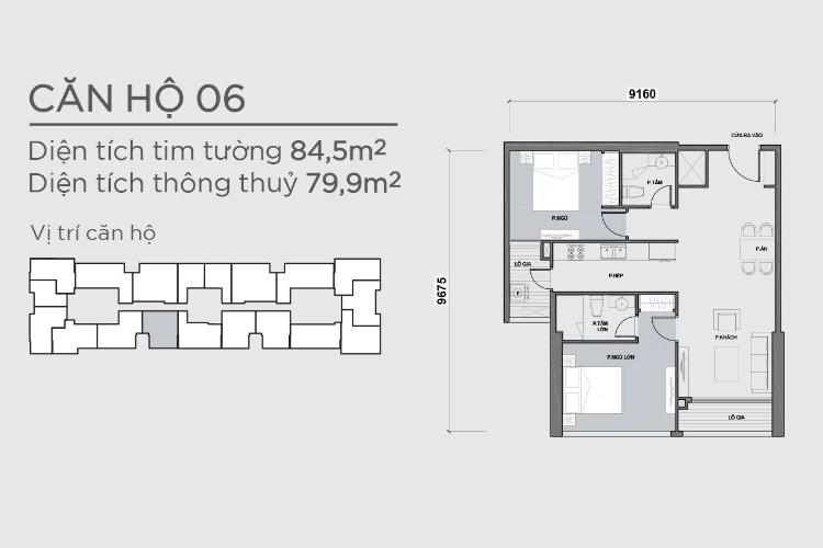 Căn hộ 2 phòng ngủ Căn hộ Vinhomes Central Park 2 phòng ngủ tầng cao Park 7