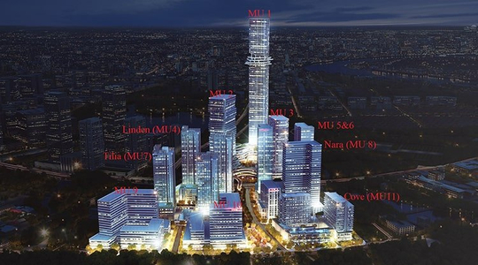 Empire City, Quận 2 Căn hộ Empire City tầng 15 diện tích 90.1m2, nội thất cơ bản.