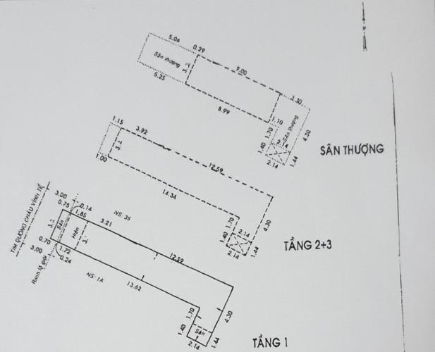 Bản vẽ Nhà phố có cửa chính hướng Tây, đường vào rộng và thông thoáng.