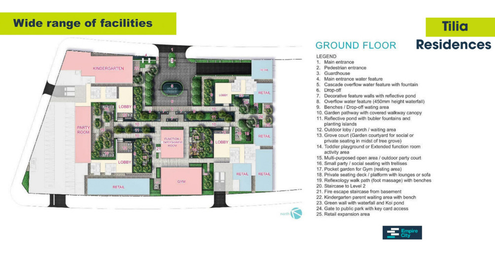 Tiện ích căn hộ Empire City, Quận 2 Căn hộ Empire City diện tích 92.33m2, cửa hướng Tây Bắc.