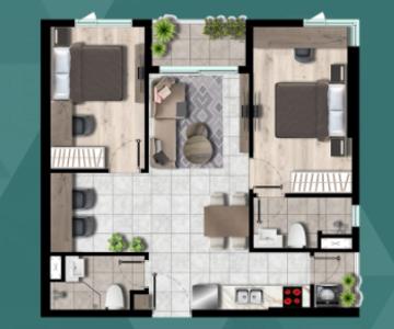 Layout West Gate Park Căn hộ West Gate Park hướng Đông Nam, nội thất cơ bản