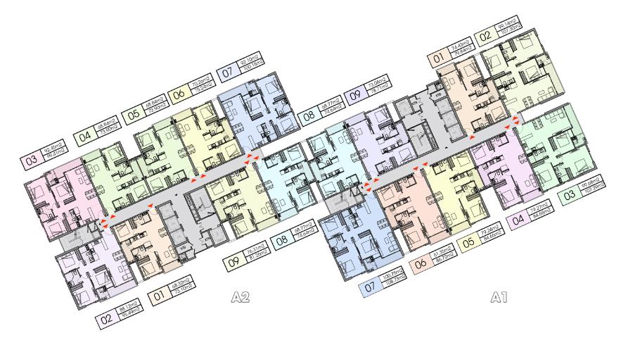 Layout tầng căn hộ Opal Boulevard , Huyện Dĩ An Căn hộ Opal Boulevard hướng cửa Tây Bắc thoáng mát, nội thất cơ bản.