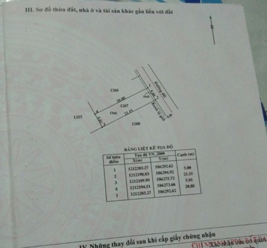 Đất nền Huyện Củ Chi Đất nền có sổ hồng riêng, diện tích 105m2 vuông đẹp.