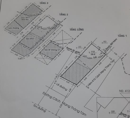 Mặt bằng sàn  Bán nhà phố Cách Mạng Tháng Tám, không có nội thất