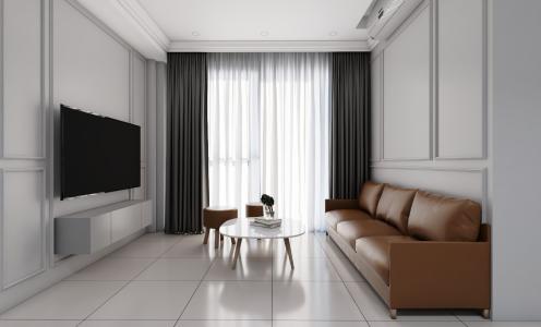 Phòng khách căn hộ Urban hill  Căn hộ Urban Hill 2 phòng ngủ, ban công hướng Nam thoáng mát.