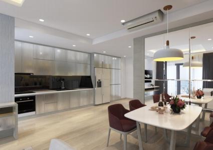 Phòng bếp căn hộ Riviera Point Căn hộ tầng 12 Riviera Point sàn gỗ, view thành phố thành phố sầm uất.