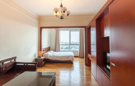 Căn hộ The Manor, Quận Bình Thạnh Studio The Manor tầng 15 view thành phố thoáng mát, đầy đủ nội thất.