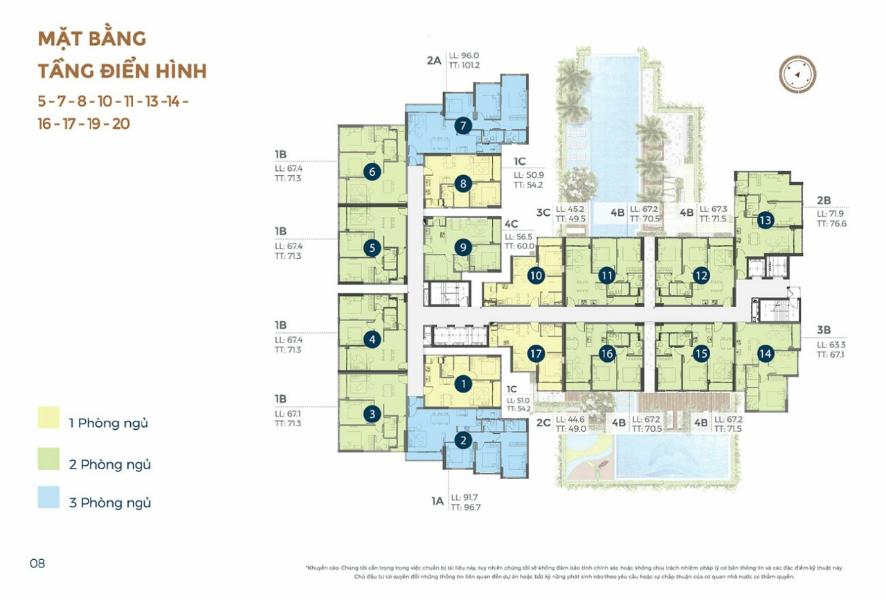 layout dự án Precia quận 2 Căn hộ tầng trung Precia nội thất cơ bản, thoáng mát.